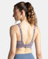 Jockey Wirefree Padded Soft Touch Microfiber Stretch Full Coverage Racerback Sports Bra with StayDry Treatment - Minimal Grey
