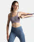 Jockey Wirefree Padded Soft Touch Microfiber Stretch Full Coverage Racerback Sports Bra with StayDry Treatment - Minimal Grey