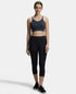 Jockey Wirefree Padded Recycled Nylon Stretch Racerback Styling Sports Bra with Stay Fresh Treatment - Black Melange