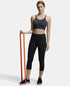 Jockey Wirefree Padded Recycled Nylon Stretch Racerback Styling Sports Bra with Stay Fresh Treatment - Black Melange