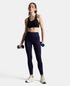 Jockey Wirefree Padded Soft Touch Microfiber Stretch Full Coverage Sports Bra with Broad Underband - Black
