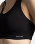 Jockey Wirefree Padded Soft Touch Microfiber Stretch Full Coverage Sports Bra with Broad Underband - Black