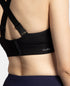 Jockey Wirefree Padded Soft Touch Microfiber Stretch Full Coverage Sports Bra with Broad Underband - Black