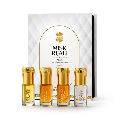 Ajmal Perfumes India Misk Rijali Gift Set for Unisex Pack of 4