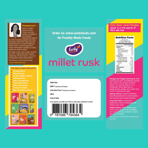 Early Foods Chota Pack Jowar Millet Rusk