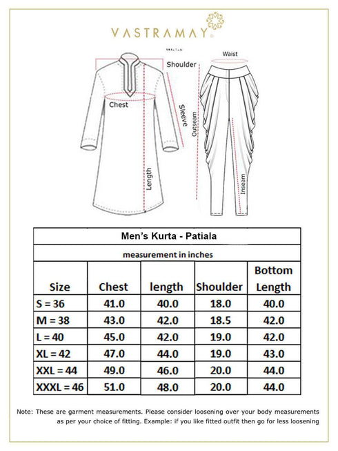 Vastramay Men's Blue Pathani Suit Set