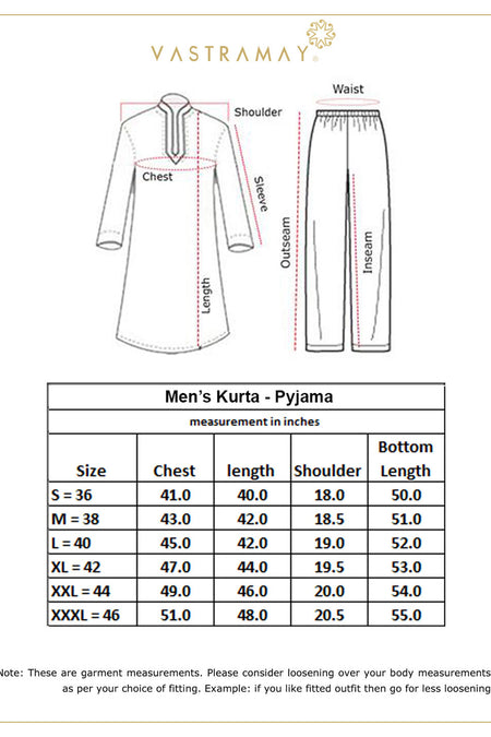 SHRESTHA By VASTRAMAY Men's Black Silk Embroidered Ethnic Kurta Pyjama Set