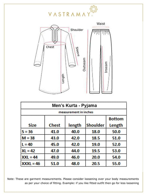 Vastramay Men's Peach Silk Kurta Pyjama Set