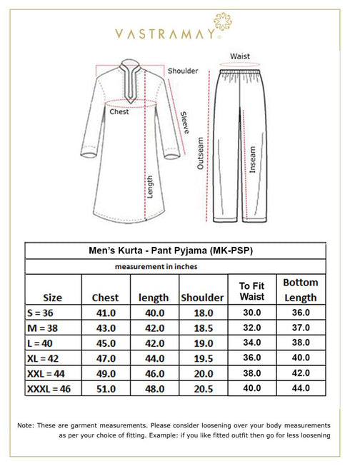 Vastramay Men's Pink Cotton Blend Kurta And White Pyjama Set