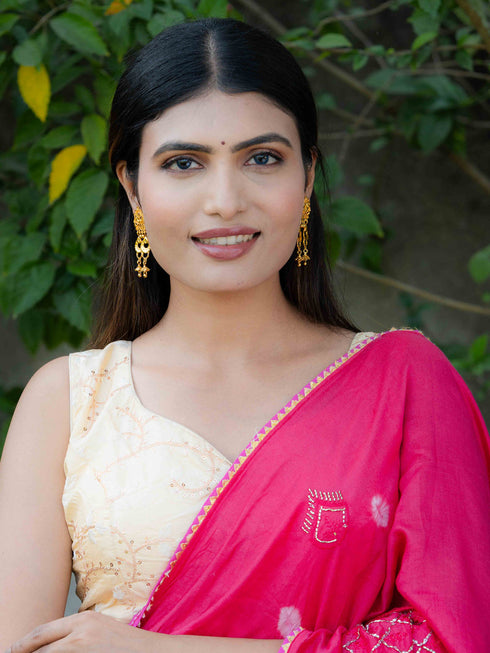 Zeraki Jewels Rajeshwari Long Gold Earrings