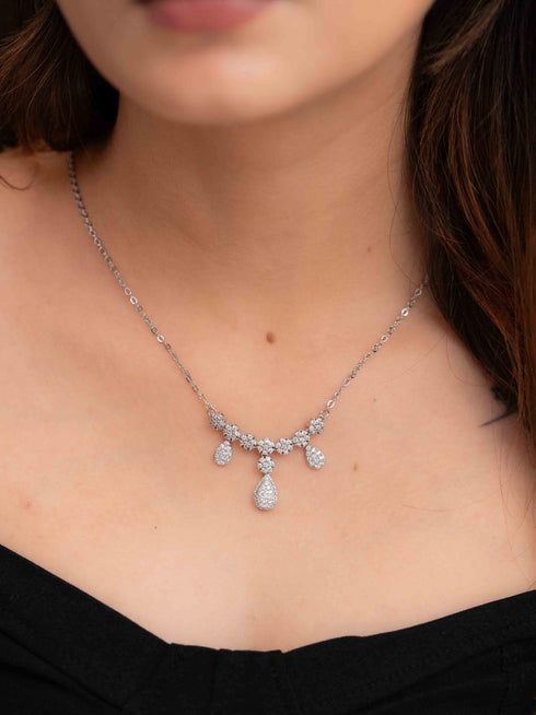 Zeraki Jewels Zara Silver Necklace Set