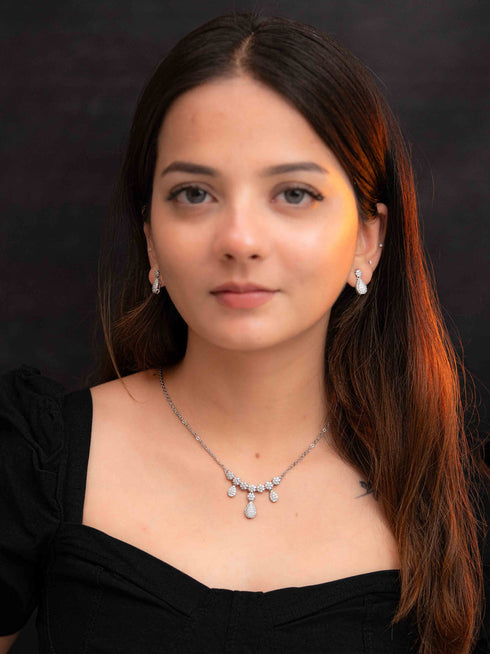 Zeraki Jewels Zara Silver Necklace Set