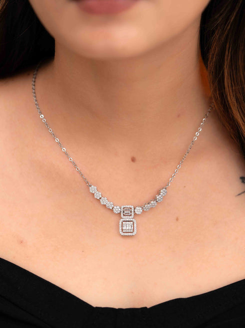 Zeraki Jewels Reya Silver Necklace Set