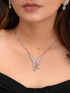 Zeraki Jewels Glow Silver Necklace Set