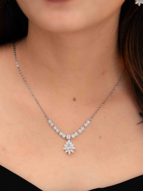 Zeraki Jewels Kyra Silver Necklace Set