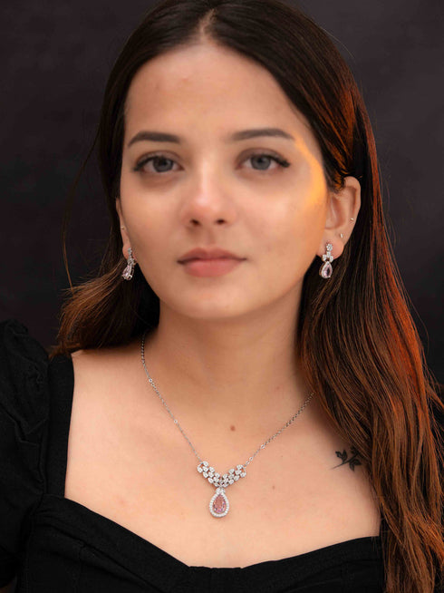 Zeraki Jewels Vanya Silver Necklace Set