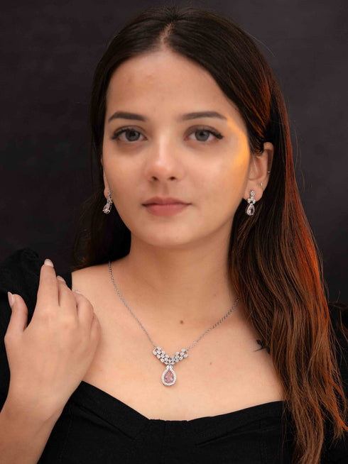 Zeraki Jewels Vanya Silver Necklace Set