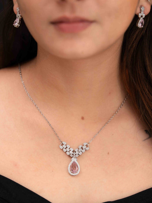 Zeraki Jewels Vanya Silver Necklace Set