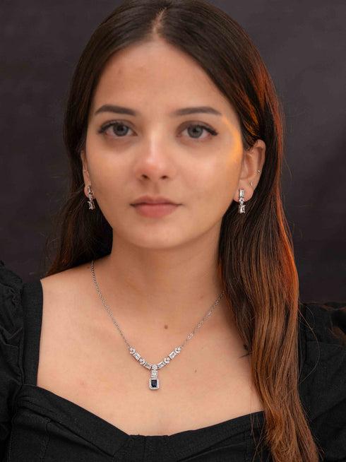 Zeraki Jewels Asha Silver Necklace Set