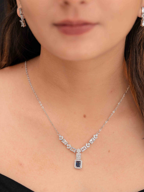 Zeraki Jewels Asha Silver Necklace Set