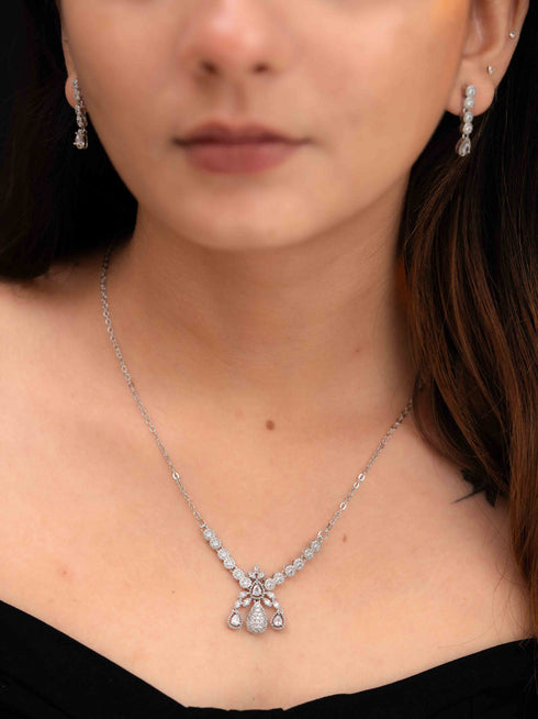 Zeraki Jewels Zeni Silver Necklace Set