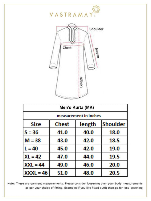 Vastramay Men's Aqua Cotton Blend Kurta