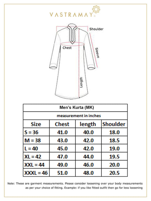 Vastramay Men's Dark Pink Foil Printed Kurta - 38 (Medium) / Pink