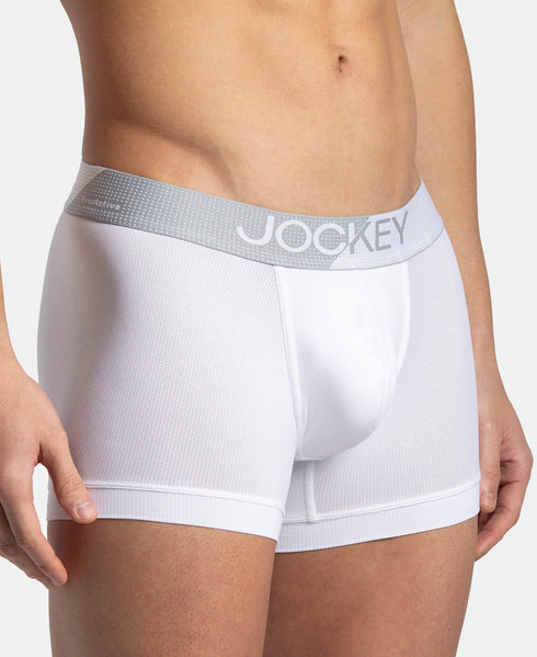 Jockey Microfiber Mesh Stretch Performance Trunk with Stay Dry Technology | White
