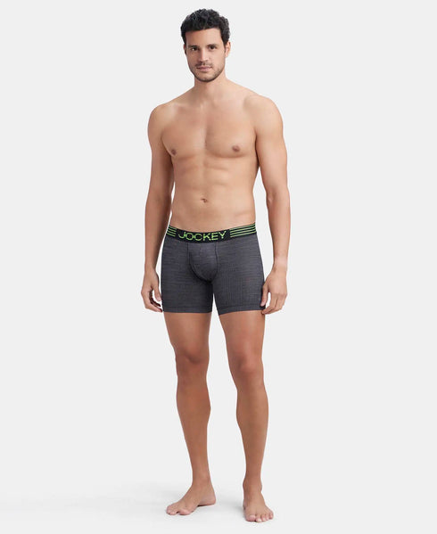 Jockey Microfiber Mesh Elastane Stretch Performance Boxer Brief | Black