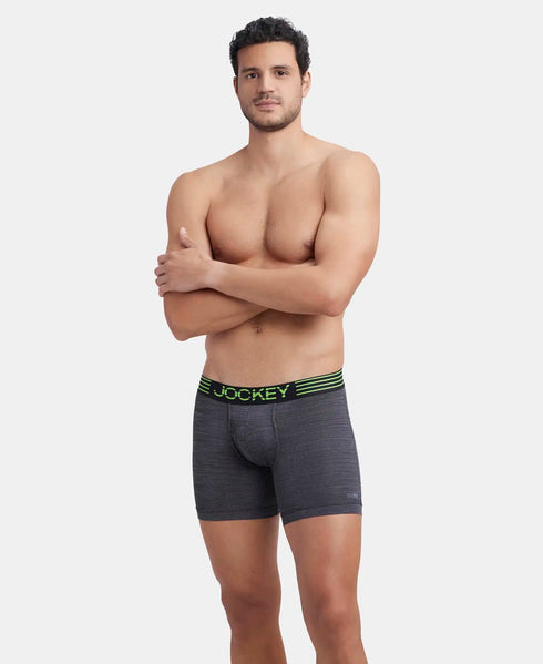 Jockey Microfiber Mesh Elastane Stretch Performance Boxer Brief | Black