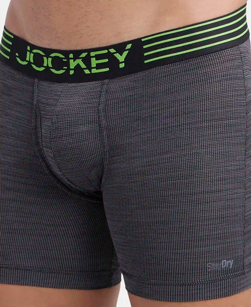 Jockey Microfiber Mesh Elastane Stretch Performance Boxer Brief | Black