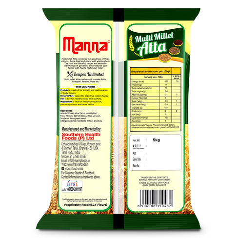Manna Foods Multigrain Atta 5Kg