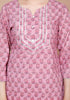 Miravan WomenS Pink Cotton Floral Print Straight Kurta And Palazzo Set