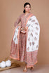 Miravan WomenS Surpassing Orange Partywear Floral Printed Anarkali Kurta Dupatta