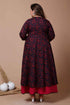 Miravan Womens Plus Size Maroon Floral Printed Anarkali Kurta