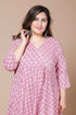 Miravan Womens Pink Plus Size Cotton Floral Print Long Anarkali Kurta