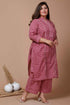 Miravan WomenS Pink Plus Size Floral Printed Pure Cotton Kurta With Palazzo