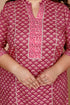 Miravan WomenS Pink Plus Size Floral Printed Pure Cotton Kurta With Palazzo