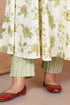 Miravan WomenS Plus Size Green Printed Pure Cotton Kurta With Palazzo