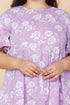 Miravan Womens Plus Size Lavender Floral Flared Sleeves Anarkali Kurta