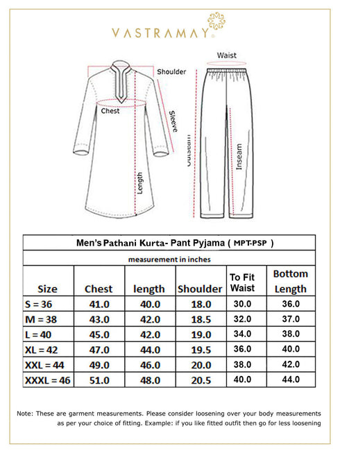 Vastramay Men's Black Pathani Suit Set