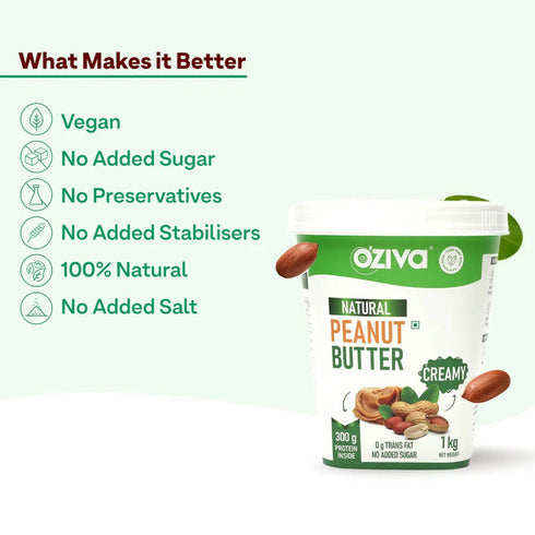 OZiva Natural Peanut ButterCreamy