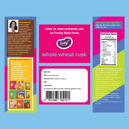 Early Foods Chota Pack Ragi Millet Rusk