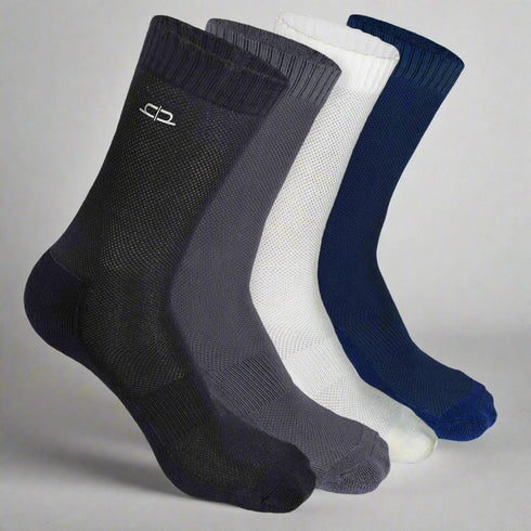 Heelium Bamboo Men Crew Socks (Solids) - 4 Pairs