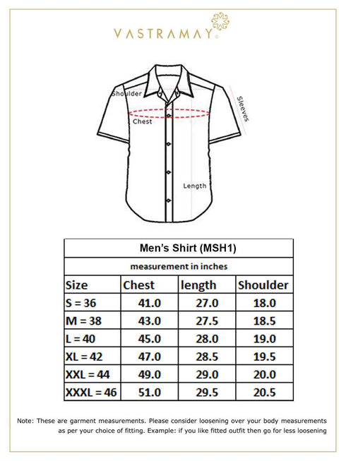 Vastramay Men's Grey Cotton Blend Foil Printed Shirt