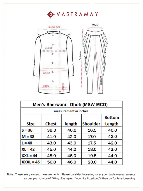 Vastramay Men's Pink Cotton Satin Blend Sherwani Set