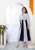 Miravan Womens Cotton White Bird Print Anarkali Kurta