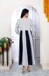 Miravan Womens Cotton White Bird Print Anarkali Kurta