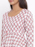 Miravan Womens Pink Pure Cotton Printed Anarkali Kurta