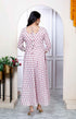 Miravan Womens Pink Pure Cotton Printed Anarkali Kurta